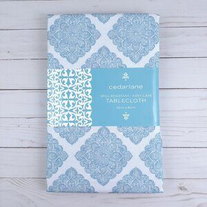 Cedarlane Fabric Tablecloth 60x84 Blue Medallion Mandala
